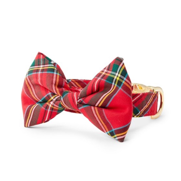 THE FOGGY DOG BOW TIE COLLAR - Medium - Red Tartan - Picture 2 of 2